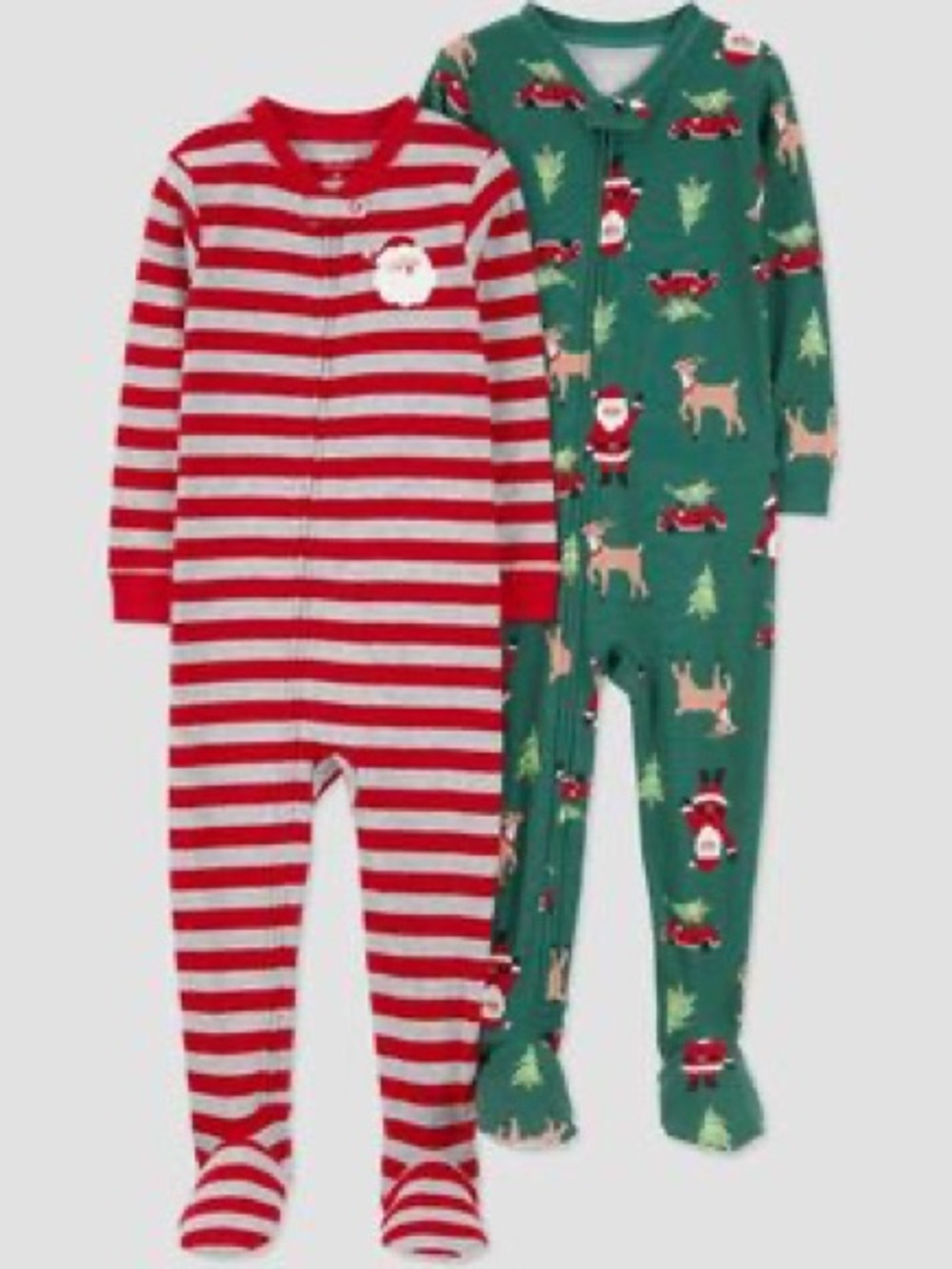 Carter's Just One You Cotton Santa & Christmas Snug Fit Footed Pajamas NEW! 5T